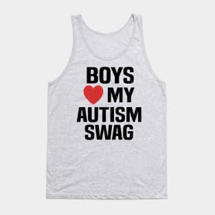 Boys Heart My Autism Swag Funny Boys Love My Autism Swag Tank Top